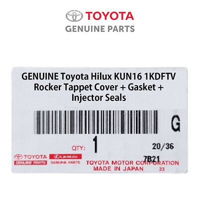 1000017 OEM Toyota Hilux KUN16 1KDFTV Tapa de balancín + Junta + Sellos de inyector