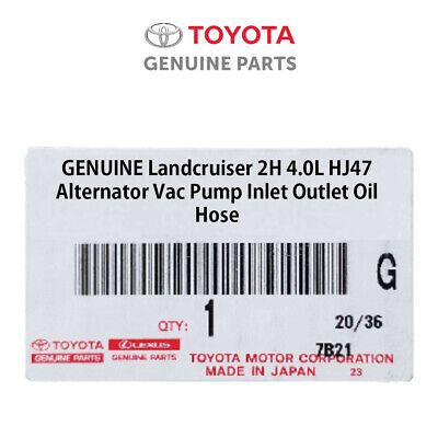 9092302100 OEM Landcruiser 2H 4.0L HJ47 Alternator Vac Pump Inlet Outlet Oil Hose