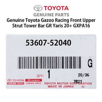 Genuine Toyota Gazoo Racing Front Upper Strut Tower Bar GR Yaris 20+ GXPA16 - Cerol Auto
